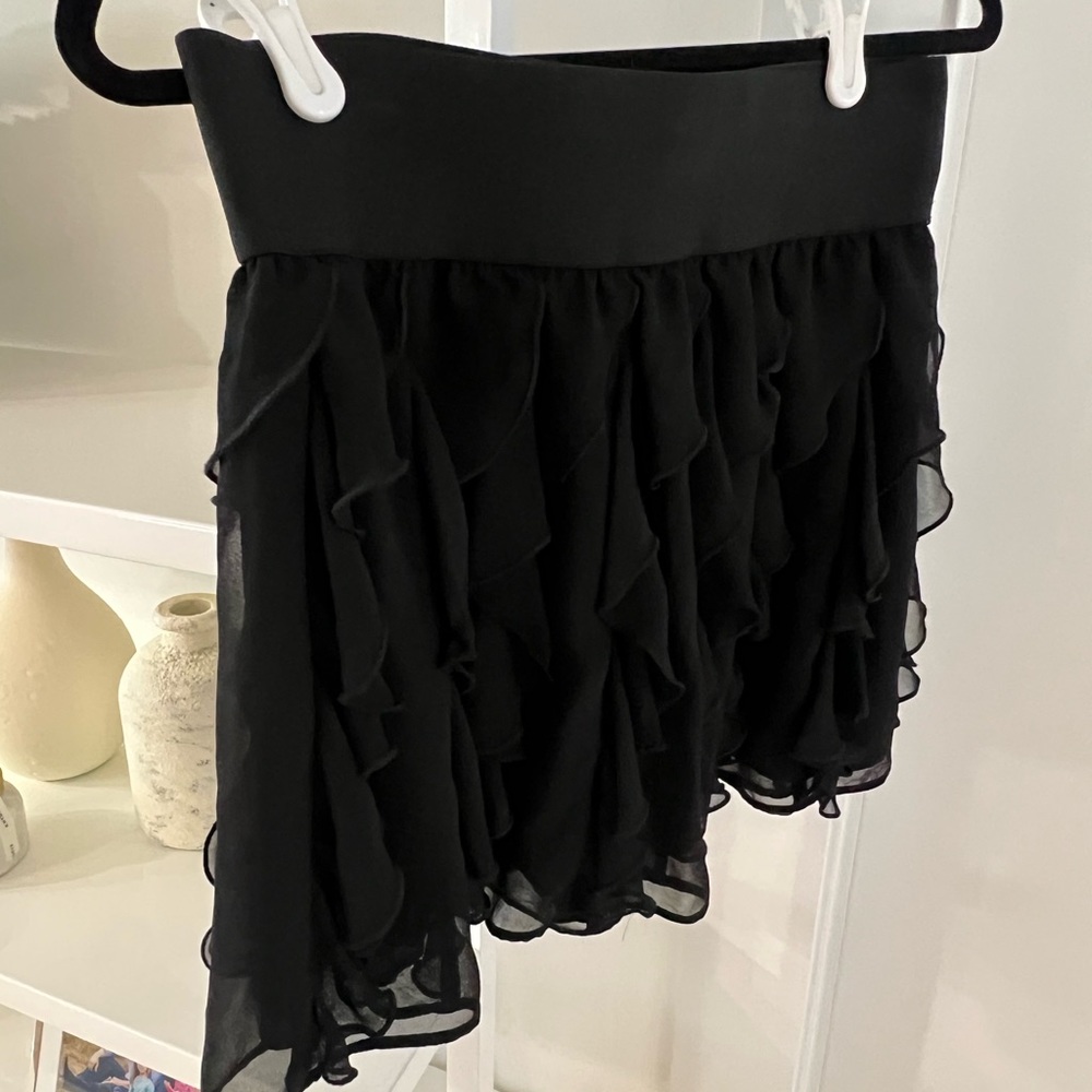 Express Black Layered Ruffle Mini Skirt Size small